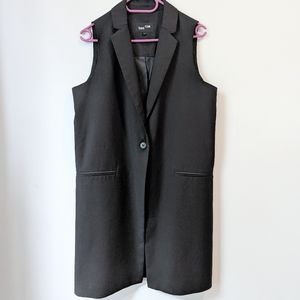 Frank and Oak Long Black Vest- EUC
